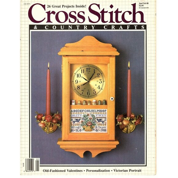Cross Stitch and Country Crafts Jan 1988 Vintage Magazine Victorian Portrait - Picture 1 of 1
